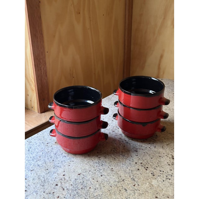 Vintage West German Pottery Soup Crocks, 1960, Set of 6 For Sale - Image 12 of 15