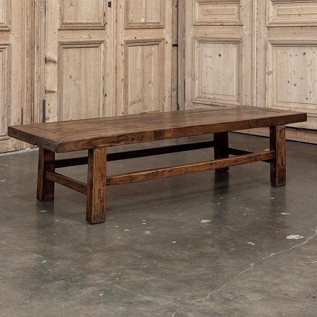 18th Century Country French Rustic Oak Coffee Table For Sale - Image 13 of 18