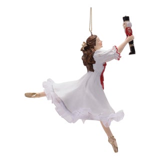 Ballerina and Nutcracker Ornament Set of 4  5.75"H Resin For Sale