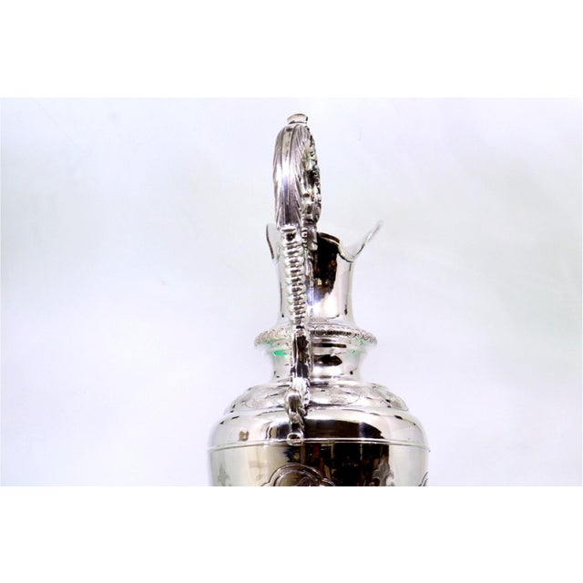 Lavender and Silver Ewer with Guilloche Engravings For Sale - Image 4 of 7