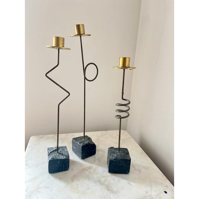 Vintage Postmodern Krasen Candlesticks by Ehlén Johansson for Ikea, 1980s, Set of 3 For Sale - Image 13 of 13