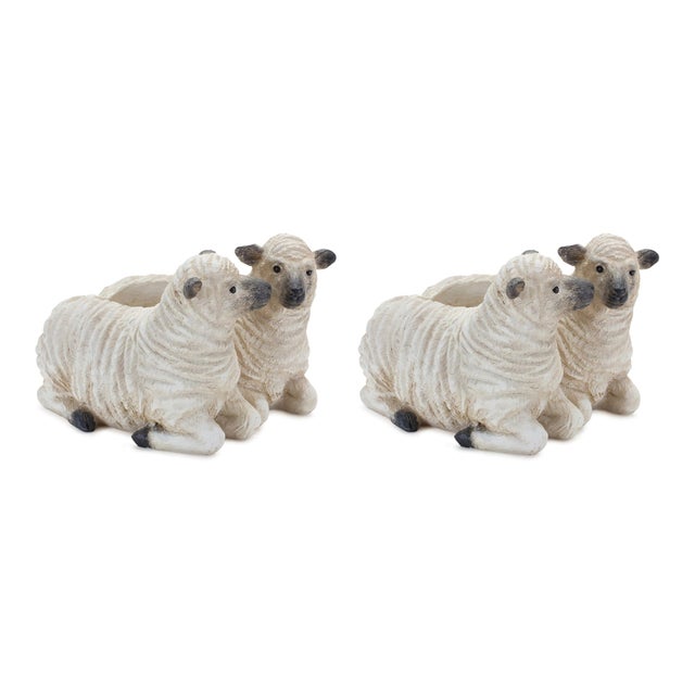 Add charming farmhouse flair to any room with this Sheep Couple Planter Set. Crafted from high-quality resin, these...