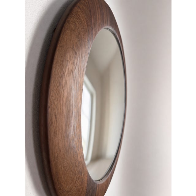 1990s Large Handcrafted Convex Mirror in Wood from Rampel Designs, 1990s For Sale - Image 5 of 8