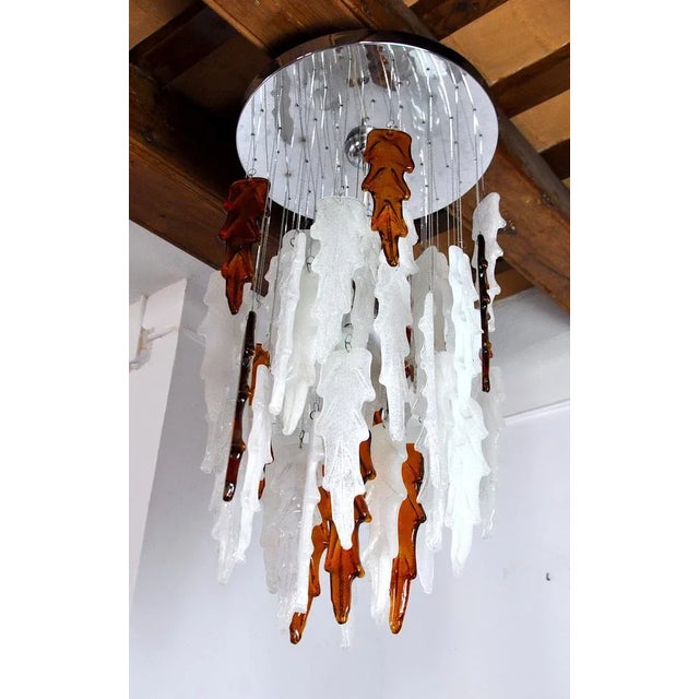 1970s Lustre Bicolor Cascade Light by Albano Poli, 1970 For Sale - Image 5 of 8