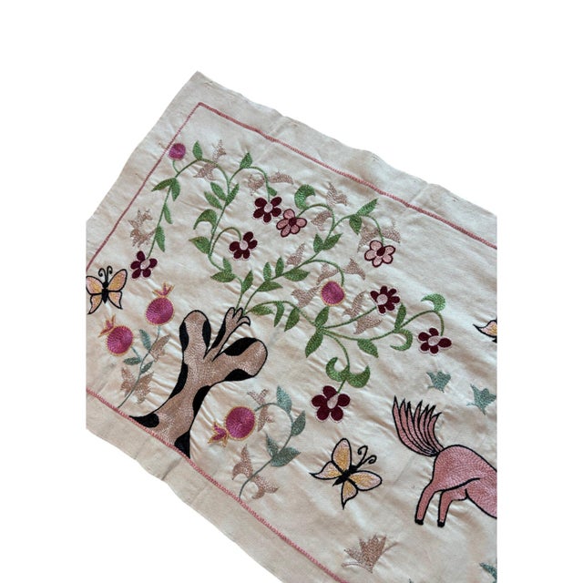 Pink Winged Horse Suzani Wall Hanging For Sale - Image 4 of 6