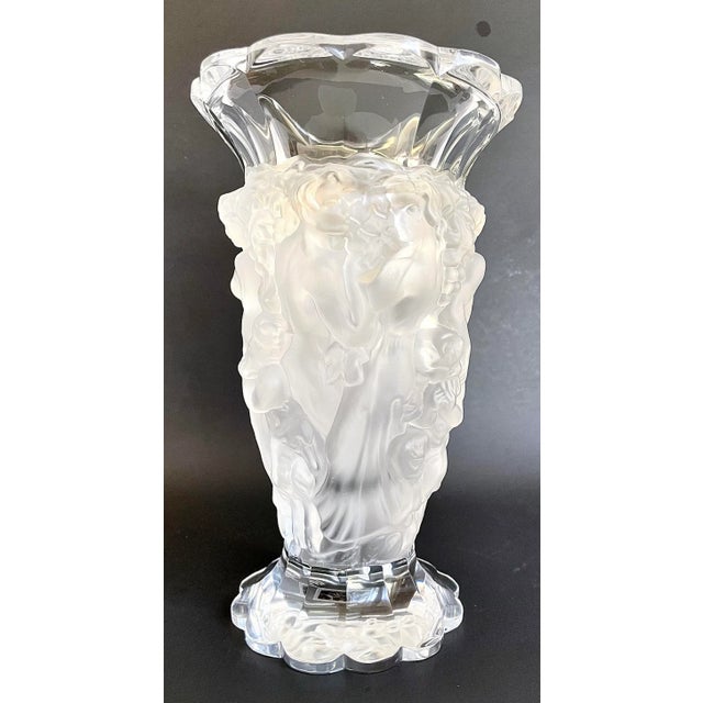 Vintage Desna Czech Republic Crystal Nude Figures Vase For Sale - Image 12 of 13