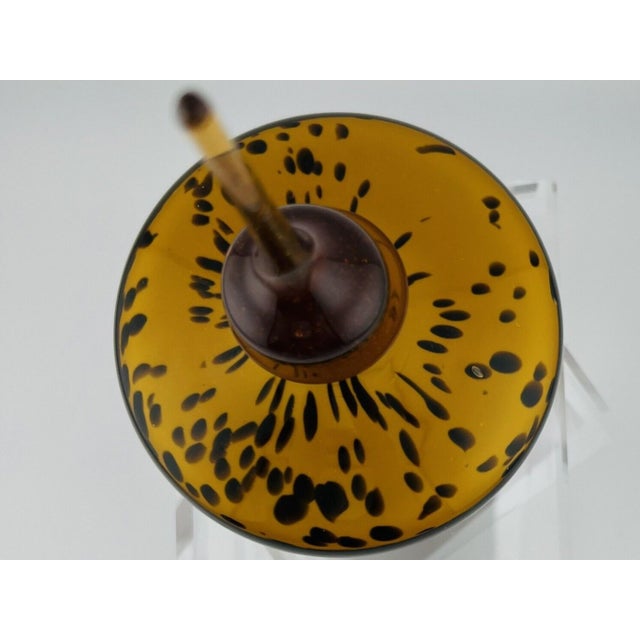 Vintage Murano Art Glass Amber Tone Leopard/Tortoise Perfume Bottle 1960s For Sale - Image 11 of 12