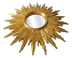 Gilded Sunburst Wall Mirrors, Belgium, 1970s