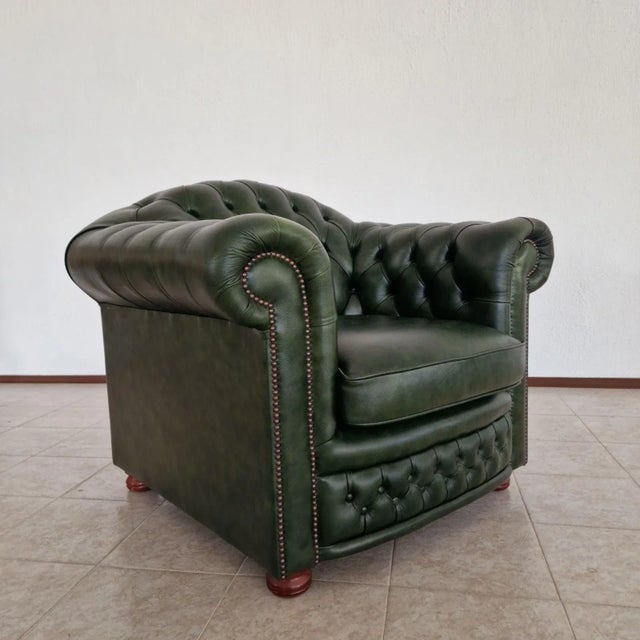 Chesterfield Sofa and Lounge Chairs, 1970s, Set of 3 For Sale - Image 11 of 12