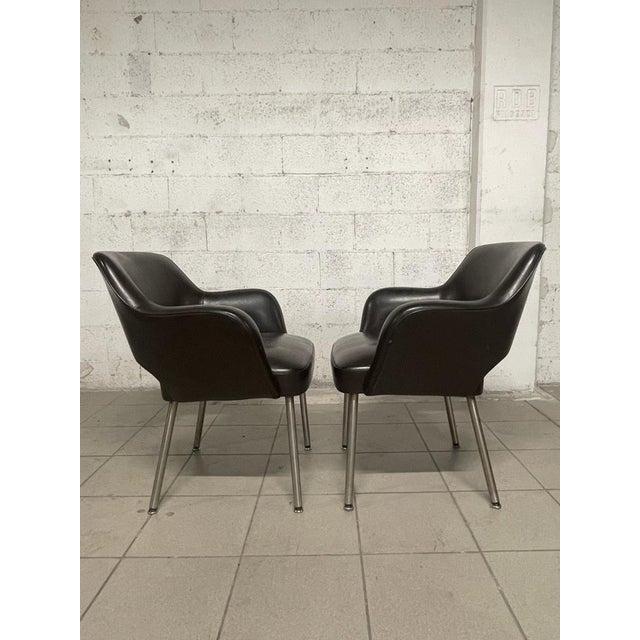 Brown Set of Leatherette Lounge Chairs from Mobiltecnica Torino, 1970s For Sale - Image 8 of 18