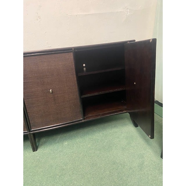 Modern Barbara Barry for Baker / McGuire Rattan, Oak & Raffia Sideboard Buffet For Sale - Image 15 of 17