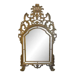 French 19th Century Carved Gilt Wood Rococo Mirror