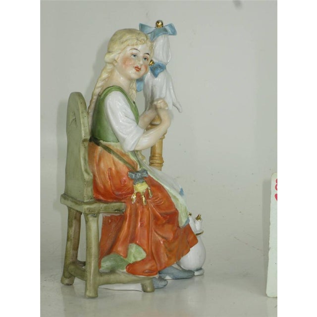 19th Century Figurines Man Woman Lady Sitting Chair Dep Germany 11588 Renaissance Hand Painted For Sale - Image 10 of 12