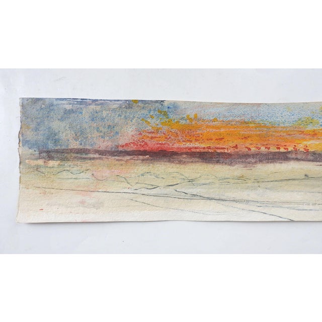 Contemporary 2009 George Turner Abstract Orange Blue Landscape Painting For Sale - Image 3 of 3