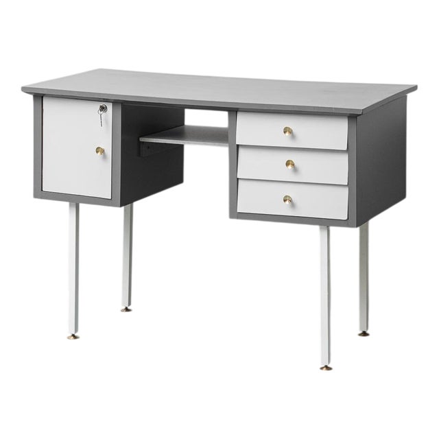 Vintage Metal and Brass Desk, 1970s For Sale