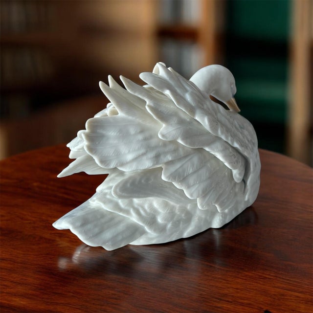 Vintage Lenox “The Graceful Swan” Porcelain Figurine | White Swan Home Décor For Sale - Image 11 of 13