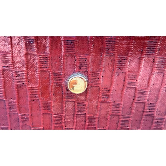 1980s Baker Furniture Asian Ming Style Grasscloth Chest For Sale - Image 10 of 13