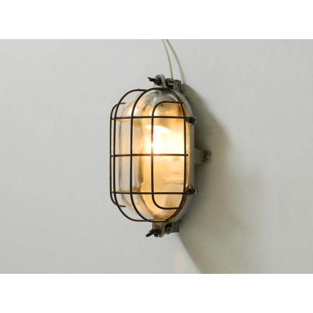 Large Vintage Factory Lamp in Cast Aluminum and Glass, 1950s For Sale - Image 6 of 18