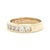 A vintage 14k gold wedding ring featuring a row of channel-set brilliant-cut white diamonds. The diamonds are slightly...
