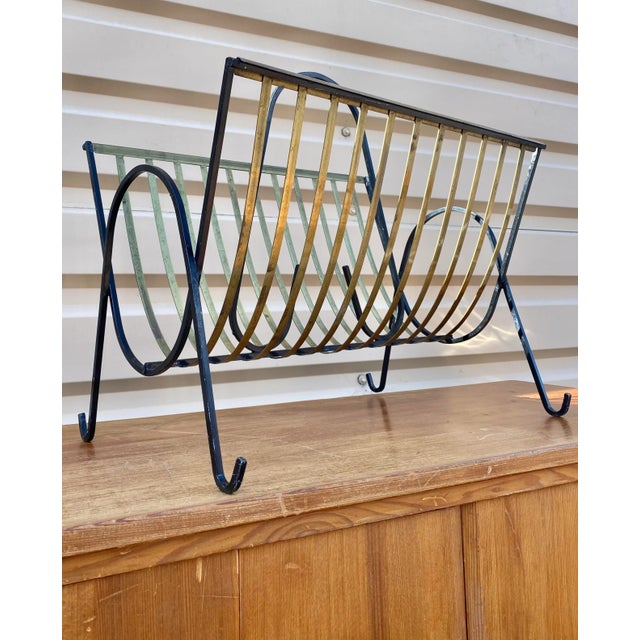 Mid-Century Modern Midcentury Modern Magazine Rack (After Tony Paul) (After Arthur Umanoff) For Sale - Image 3 of 8