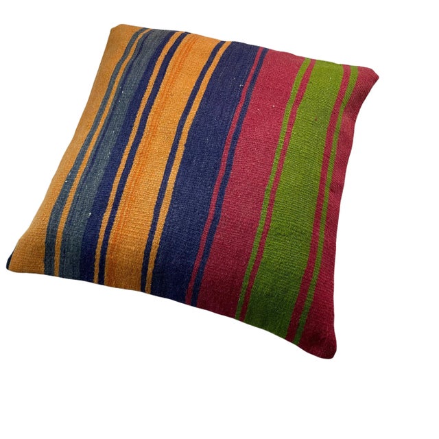 Vintage Turkish Meditation Kilim Pillow Cover For Sale - Image 8 of 11