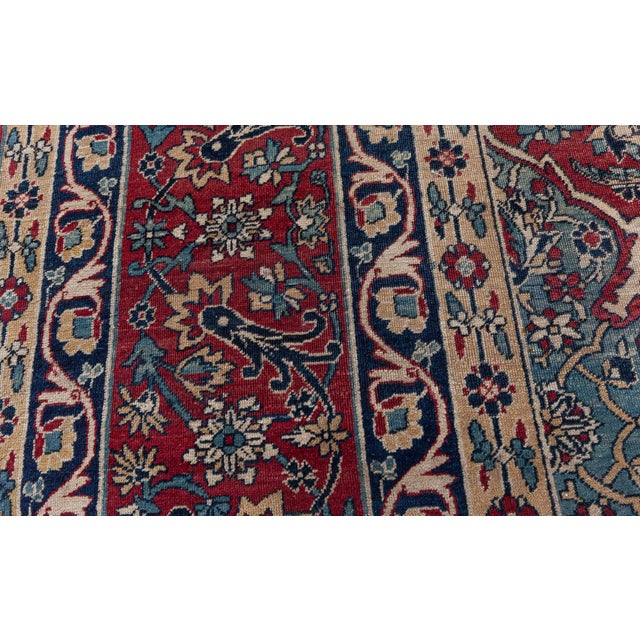 Beige Persian Kirman Rug For Sale - Image 8 of 10