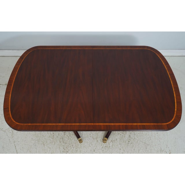 Traditional Henkel Harris Mahogany Model 2207 Double Pedestal Dining Table For Sale - Image 3 of 18
