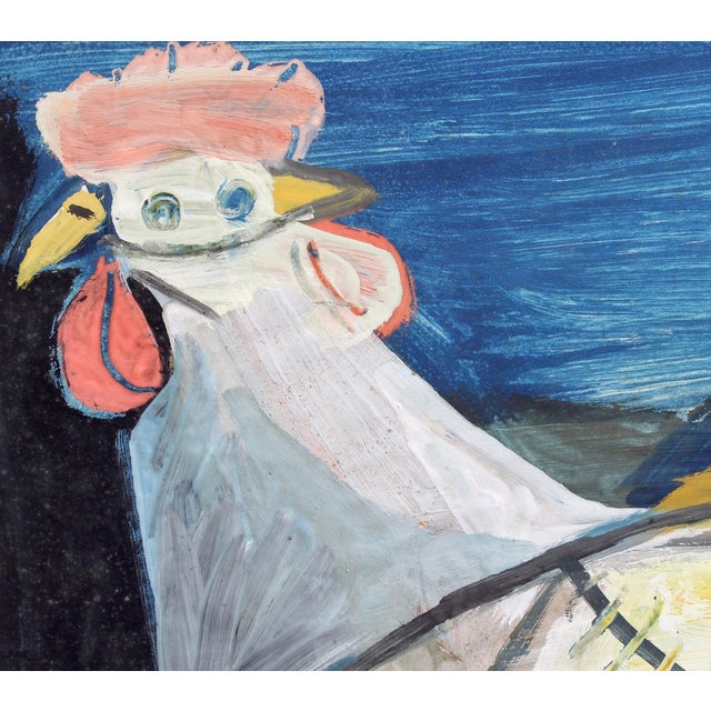 Raymond Debiève, The French Rooster, 1960s, Gouache on Art Paper, Framed For Sale - Image 14 of 16
