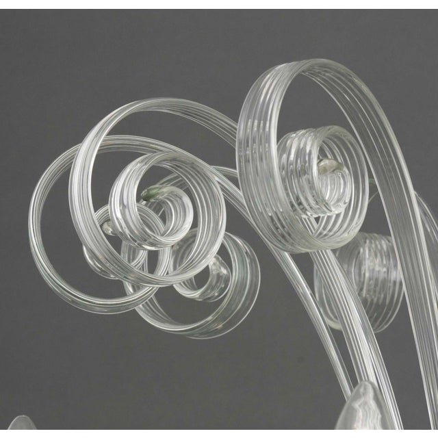 Murano Clear Glass Ten Branch Chandelier For Sale - Image 11 of 13