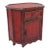 Vintage Bamboo & Rattan Vermillion Red Faux Tortoise Shell Side Table - Newly Painted For Sale