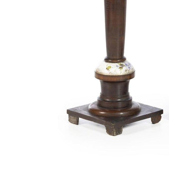 20th Century Walnut and Porcelain Columns, Set of 2 For Sale - Image 3 of 6