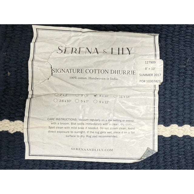 7ft 7in × 10ft 1 in Serena & Lily Signature Cotton Dhurrie Rug For Sale - Image 11 of 12