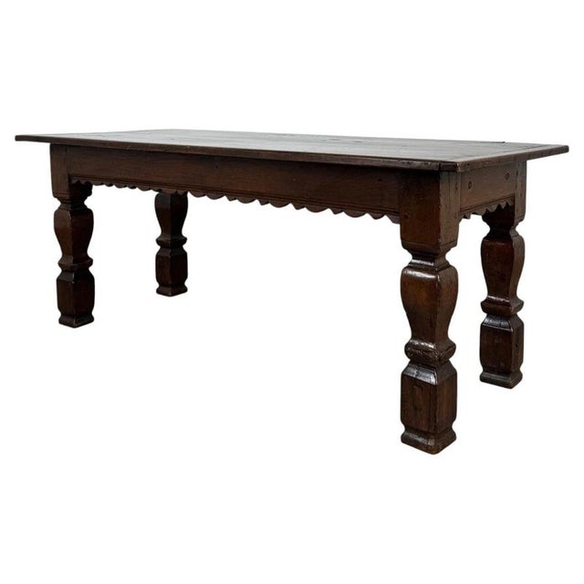 Gold Antique Oak Refectory Table, England For Sale - Image 8 of 8