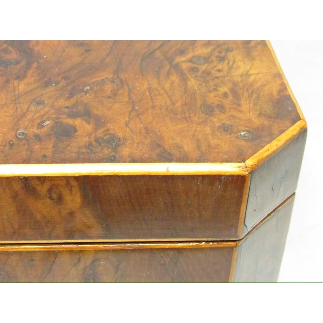 18th Century English Burr Yew Wood Tea Caddy For Sale - Image 14 of 17