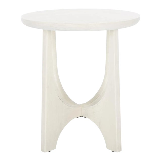 Sasha Wood Accent Table - White Wash For Sale