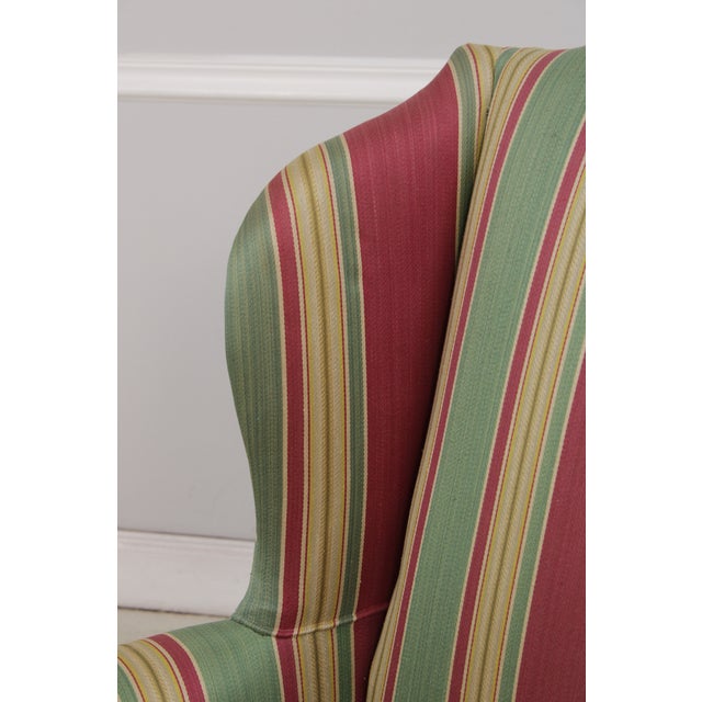 Queen Anne Upholstered WIng Chair W. Down Cushion For Sale - Image 9 of 15