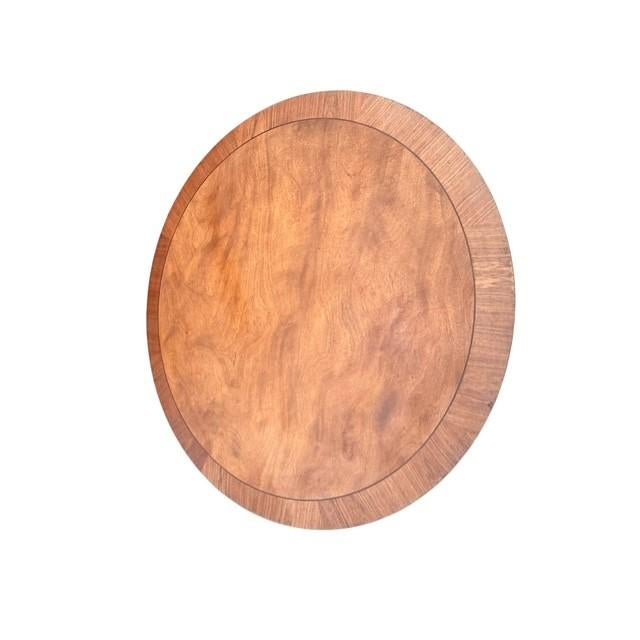 Brown Restored Vintage Mahogany Drum Style Coffee Table, 48” Round For Sale - Image 8 of 8