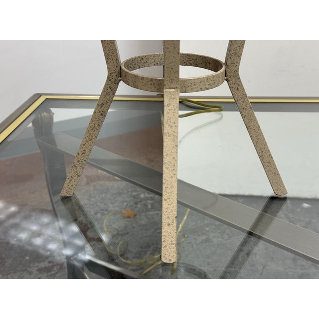 Rustic Patinated Metal Tripod Table Lamp For Sale - Image 11 of 12