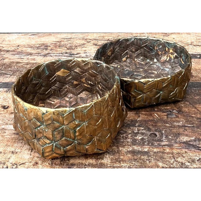 Vintage Gilded Rattan Decorative Hexagon Box For Sale - Image 12 of 12