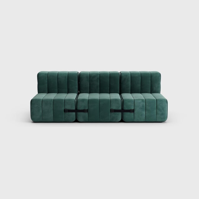 Not Yet Made - Made To Order Curt Modular Set - Flexible 3-Seater - Barcelona - Serpentine - V3347/39 (Green) by Ambivalenz, Set of 6 For Sale - Image 5 of 5