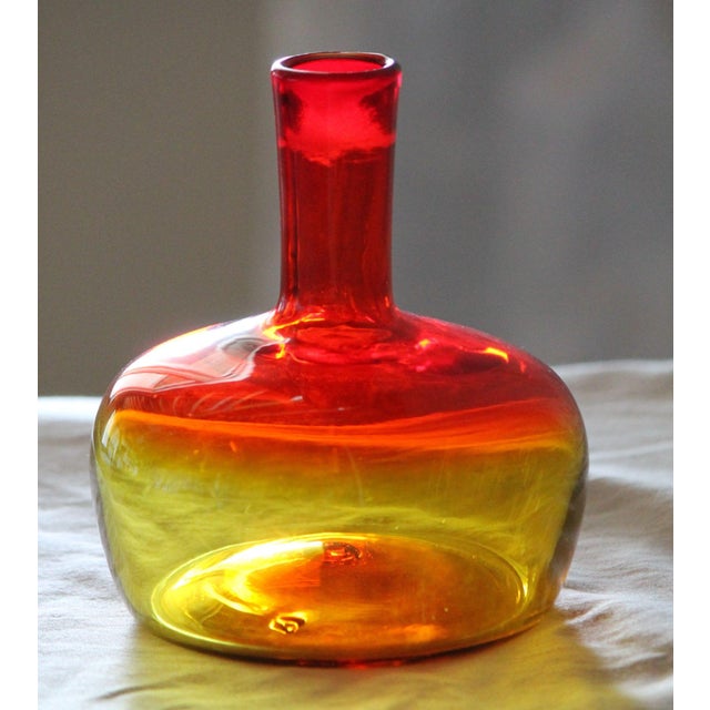 Vintage Uv Reactive Blenko Tangerine Decanter / Bottle #6944 For Sale - Image 6 of 7