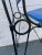 Vintage Counter Stools : Chic Mid-Century Ilana Goor Style Counter Height (For 36” High Island/ Counter) Iron Stools - A Pair -in Blue Faux Leather For Sale In Los Angeles - Image 6 of 12