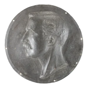 Dated 1900 Cast Bronze Profile Portrait of a Man, Signed