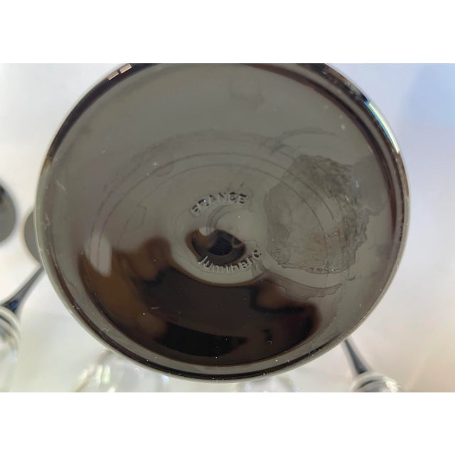 Mid 20th Century Vintage French Black Stem Wine Glasses - Set of 6 For Sale - Image 5 of 6