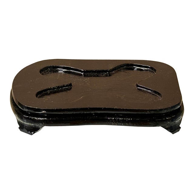 3.5" Dark Brown Wood Rectangular Shape Display Stand Riser Easel For Sale