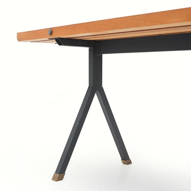 Metal and Wood Bench, 1950s For Sale - Image 12 of 14