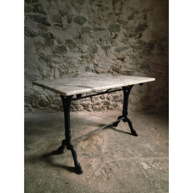 Antique French Marble Bistro Table with Cast Iron Base, 1920s For Sale - Image 17 of 18