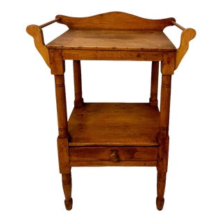 A Traditional Antique Pine Farmhouse Wash Stand Table For Sale