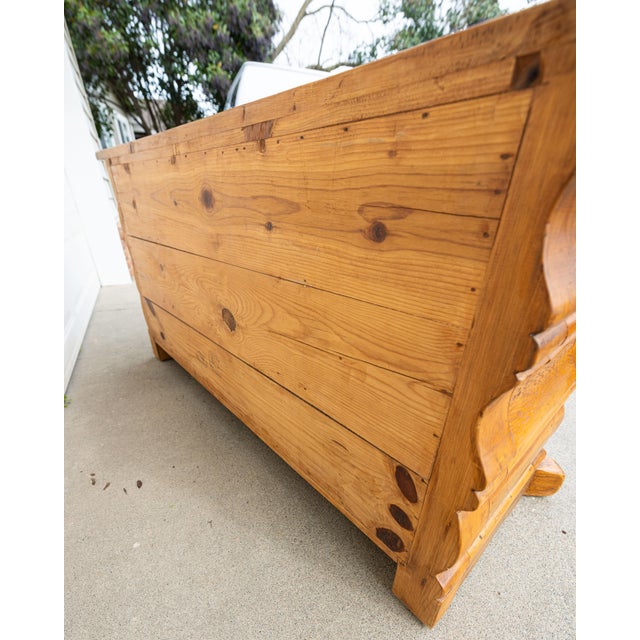 Vintage Rustic Modern Solid Pine Handcrafted Six-Drawer Dresser With Natural Patina For Sale - Image 9 of 18