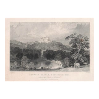 1844 Engraving of Belvoir Castle England For Sale